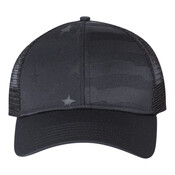 Debossed Stars and Stripes Mesh-Back Cap