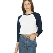 Women's Poly/Cotton Three-Quarter Sleeve Crop