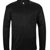 Line Embossed Quarter-Zip Long Sleeve T-Shirt