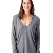 Women's Long Sleeve Slinky Jersey V-Neck Tee