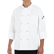 100% Polyester Ten Pearl Button Chef Coat Long Sizes