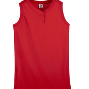 Girls' Sleeveless Two-Button Softball Jersey